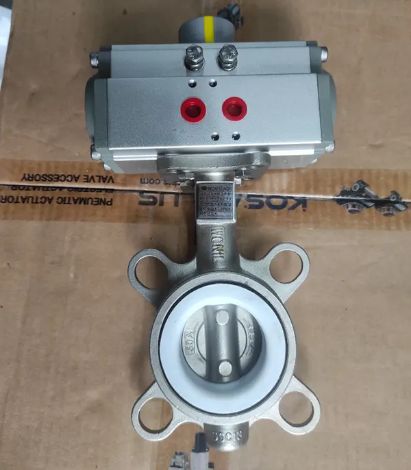 Van bướm inox điều khiển khí nén Haitima Đài Loan