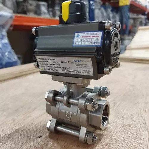 Hình ảnh bộ truyền động khí nén tác động đơn và van bi cơ