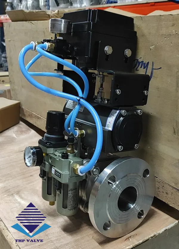 Van bi điều khiển khí nén tuyến tính kết nối mặt bích BS