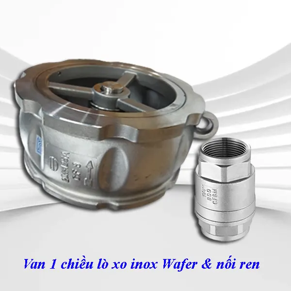 Van 1 chiều lò xo inox wafe - nối ren